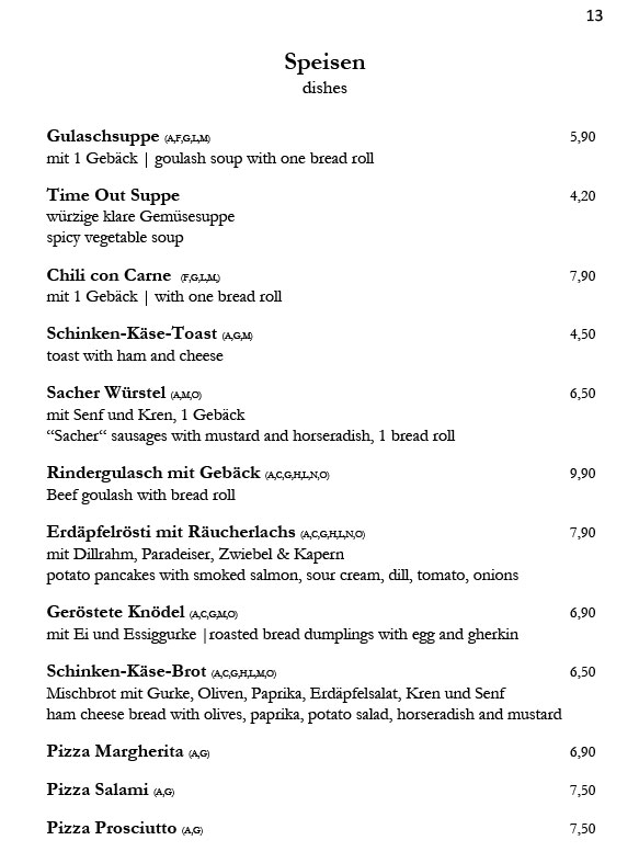 Getränkekarte
