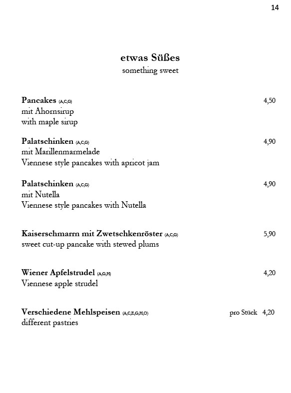 Getränkekarte