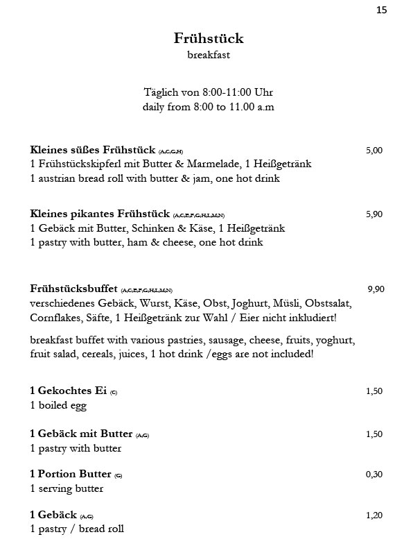 Getränkekarte