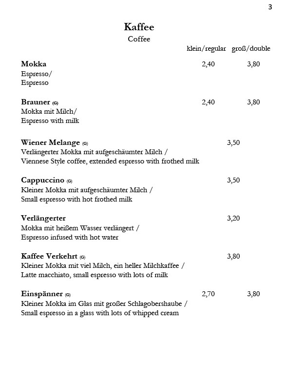 Getränkekarte