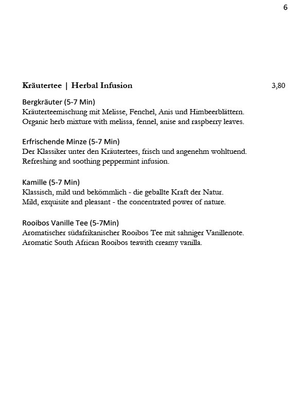 Getränkekarte